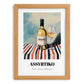 Assyrtiko – on Striped Tablecloth, Greek Wine Painting, set in oak frame