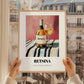 Retsina – on Striped Tablecloth, Greek Wine Wall Poster, styled in a charming Paris street view