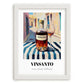 Vinsanto – Greek Urban Café Scene, Greek Wine Poster, placed in minimal white frame
