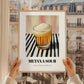 Metaxa Sour – on Striped Tablecloth, Greek Cocktail Wall Art, styled in a charming Paris street view