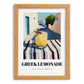 Greek Lemonade – Greek Outdoor Café Scene, Greek Lemonade Wall Poster, set in oak frame