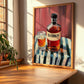 Bourbon – on Striped Tablecloth, American Whiskey Print, clean layout with no caption