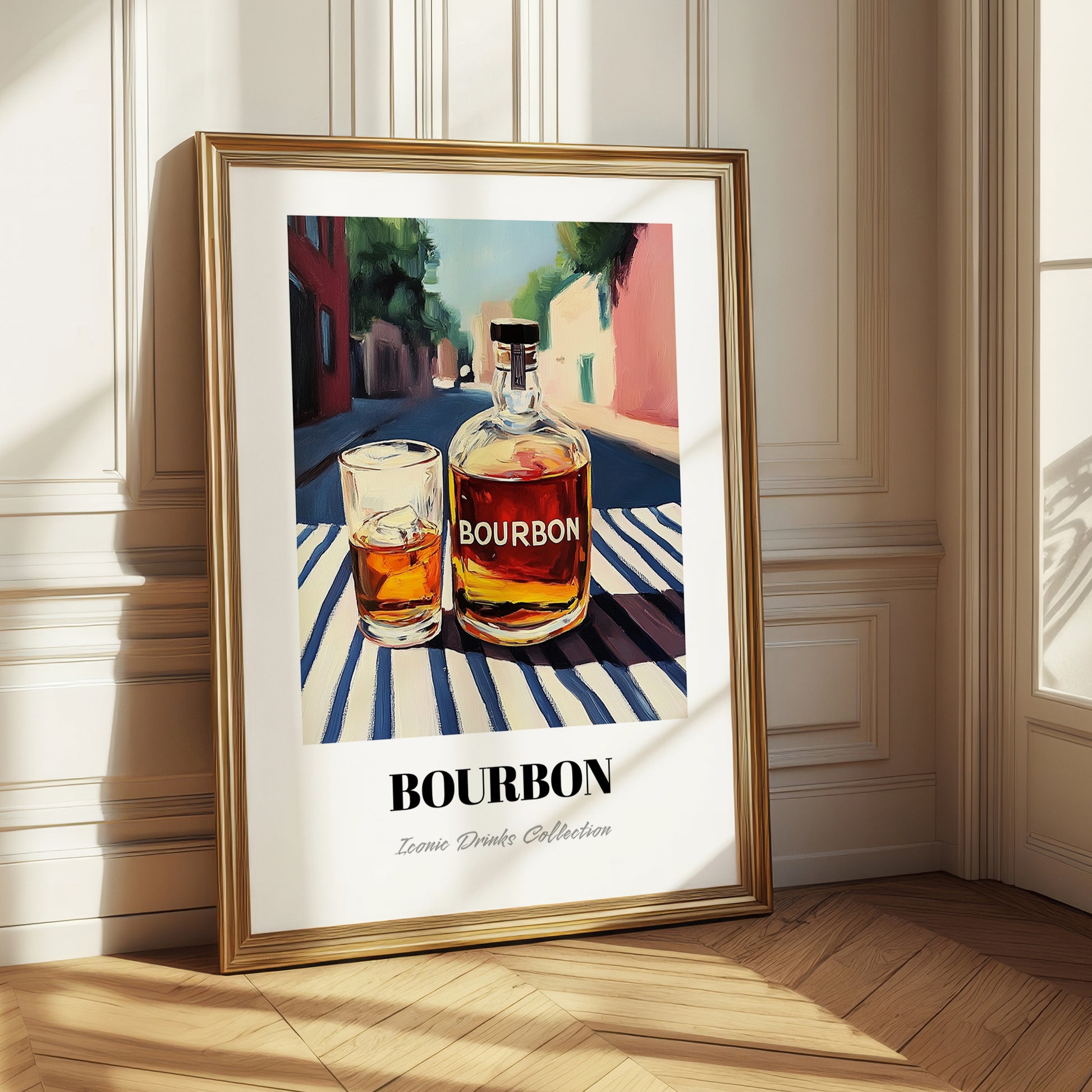 Bourbon – American Outdoor Café Scene, American Whiskey Wall Decor