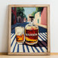 Bourbon – American Outdoor Café Scene, American Whiskey Wall Decor, no-text version framed in wood
