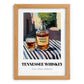 Tennessee Whiskey – American Urban Café Scene, American Whiskey Poster, set in oak frame