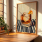 Old Fashioned – on Striped Tablecloth, American Cocktail Wall Art, clean layout with no caption