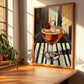Manhattan – American Street Café Scene, American Cocktail Wall Illustration, clean layout with no caption