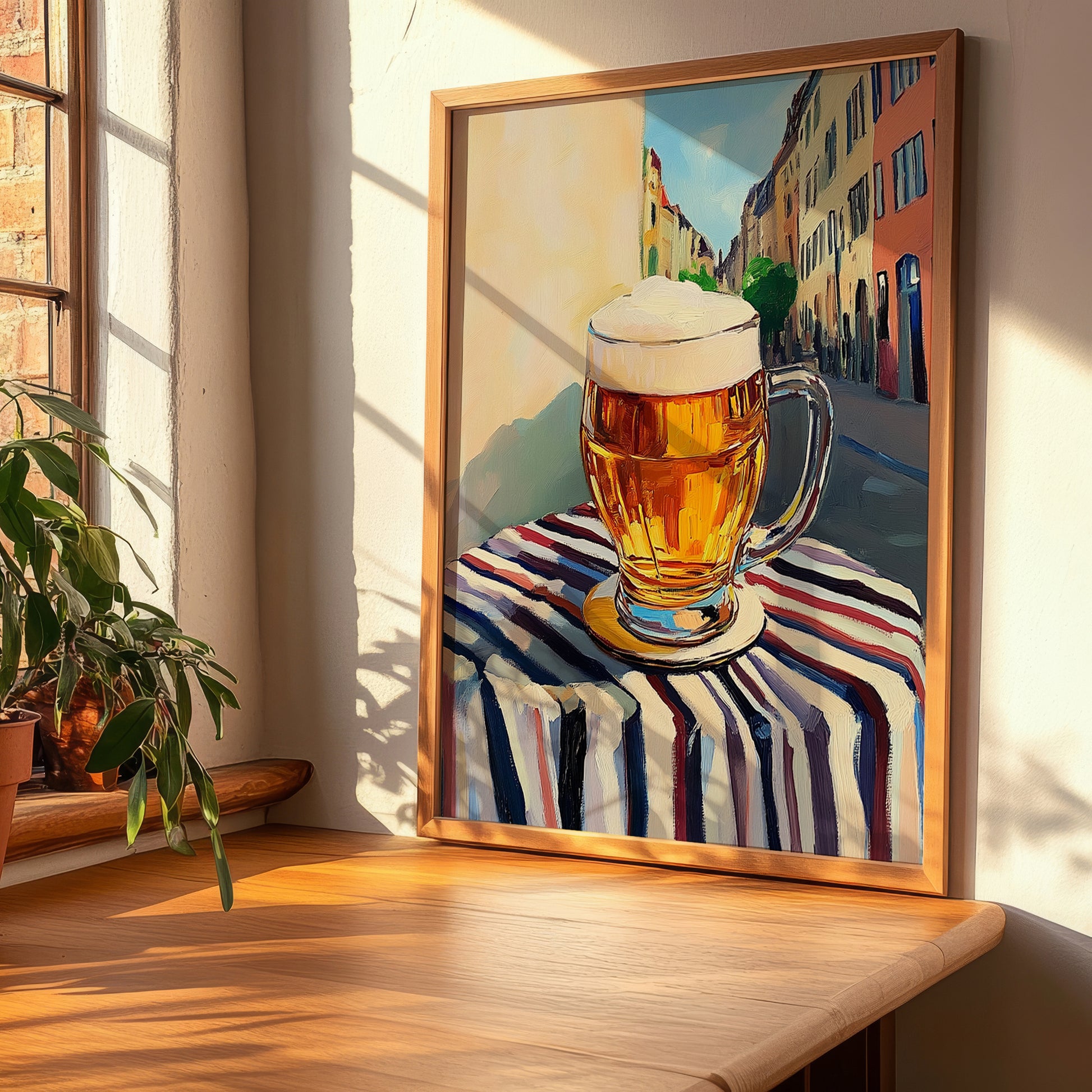 Kölsch – German Urban Café Scene, German Beer Wall Painting, clean layout with no caption