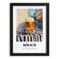 Kölsch – German Urban Café Scene, German Beer Wall Painting, in sleek black frame