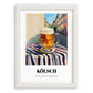 Kölsch – German Urban Café Scene, German Beer Wall Painting, placed in minimal white frame