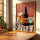 Altbier – on Striped Tablecloth, German Beer Wall Print, clean layout with no caption