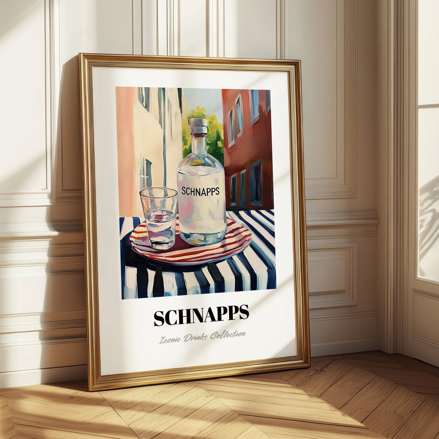 Schnapps – German Street Café Scene, German Spirit Wall Decor