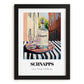 Schnapps – German Street Café Scene, German Spirit Wall Decor, in sleek black frame