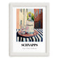 Schnapps – German Street Café Scene, German Spirit Wall Decor, placed in minimal white frame