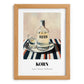Korn – on Striped Tablecloth, German Spirit Poster, set in oak frame