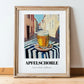 Apfelschorle – German Urban Café Scene, German Beverage Wall Art, in wooden frame leaning on the floor