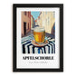 Apfelschorle – German Urban Café Scene, German Beverage Wall Art, in sleek black frame