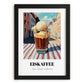 Eiskaffee – German Street Café Scene, German Coffee Wall Poster, in sleek black frame