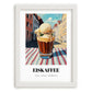 Eiskaffee – German Street Café Scene, German Coffee Wall Poster, placed in minimal white frame