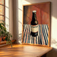 Porter – on Striped Tablecloth, English Beer Wall Decor, clean layout with no caption
