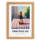 IPA – English Street Café Scene, English Beer Illustration, set in oak frame