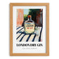 London Dry Gin – English Outdoor Café Scene, English Spirit Wall Poster, set in oak frame