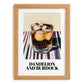 Dandelion And Burdock – on Striped Tablecloth, English Beverage Wall Print, set in oak frame
