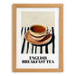 English Breakfast Tea – on Striped Tablecloth, English Tea Still Life, set in oak frame