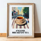English Breakfast Tea – English Café on the Corner, English Tea Painting, in wooden frame leaning on the floor