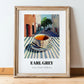 Earl Grey – English Urban Café Scene, English Tea Illustration, in wooden frame leaning on the floor