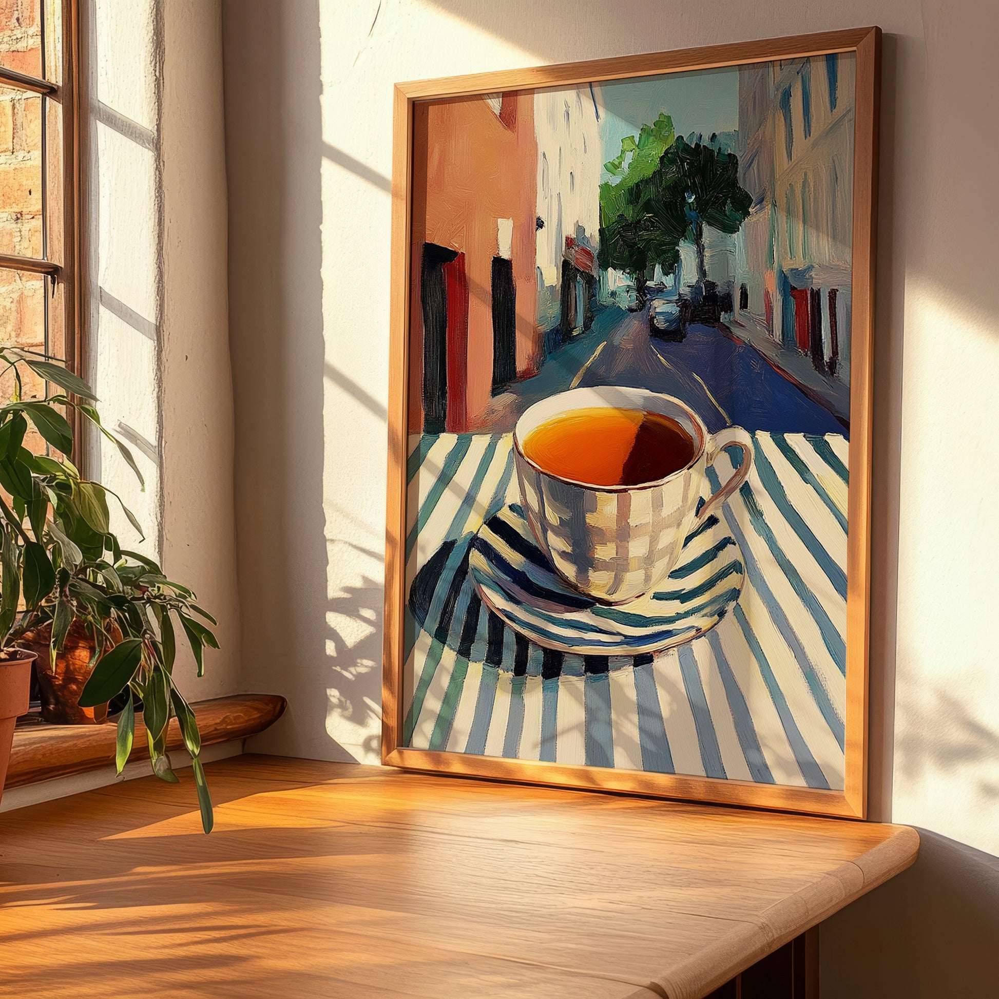 Earl Grey – English Urban Café Scene, English Tea Illustration, clean layout with no caption
