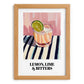 LemonLime & Bitters – on Striped Tablecloth, Australian Beverage Painting, set in oak frame