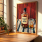 Canadian Rye Whisky – on Striped Tablecloth, Canadian Coffee Wall Decor, clean layout with no caption