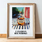 Canadian Rye Whisky – Canadian Café on the Corner, Canadian Whiskey Print, in wooden frame leaning on the floor