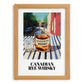 Canadian Rye Whisky – Canadian Café on the Corner, Canadian Whiskey Print, set in oak frame