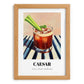 Caesar – on Striped Tablecloth, Canadian Whiskey Still Life, set in oak frame