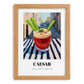 Caesar – Canadian Outdoor Café Scene, Canadian Cocktail Print, set in oak frame