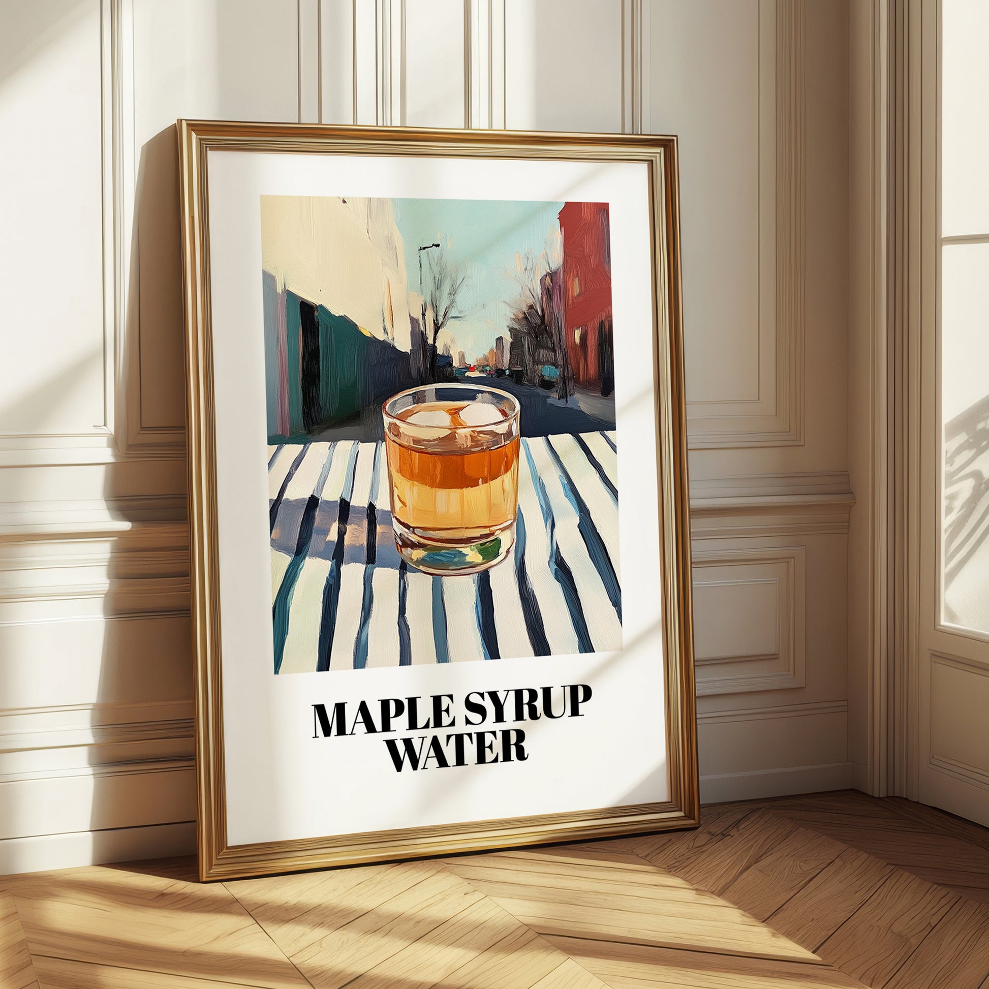 Maple Syrup Water – Canadian Urban Café Scene, Canadian Cocktail Illustration