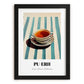 Baijiu – on Striped Tablecloth, Chinese Beverage Poster, in sleek black frame