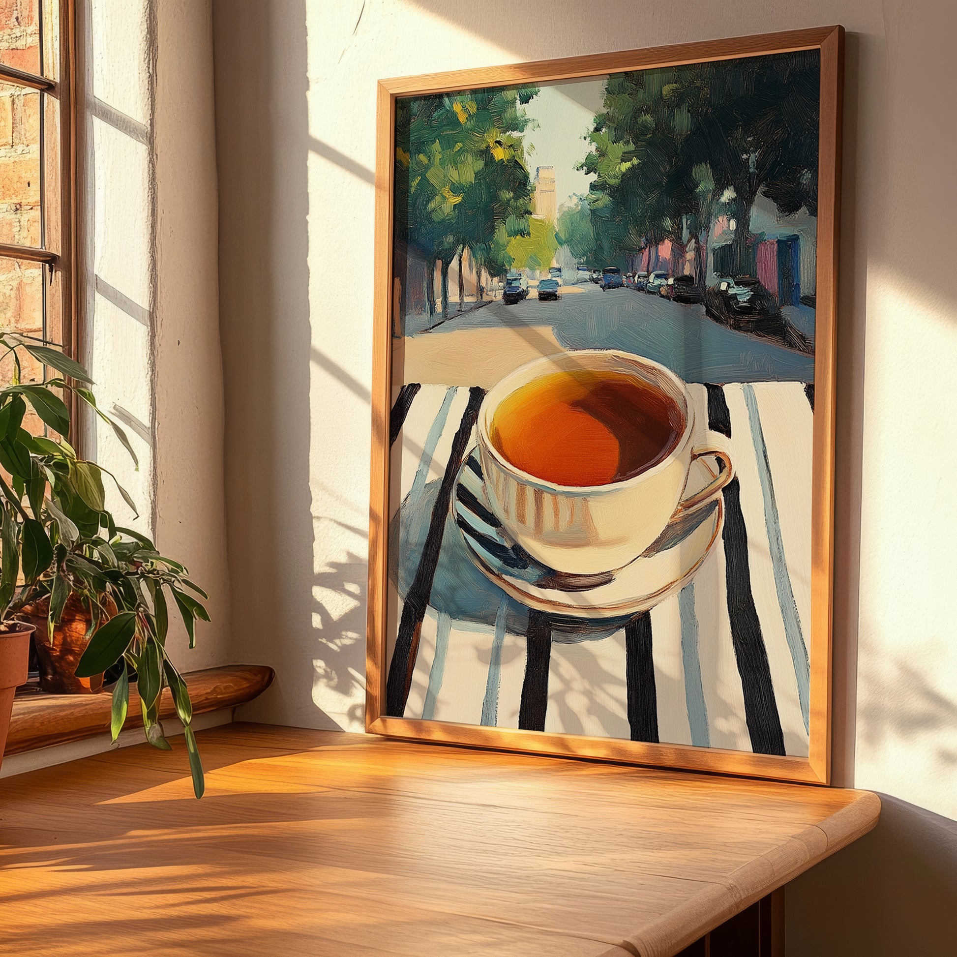 Baijiu – Chinese Café on the Corner, Chinese Tea Painting, clean layout with no caption