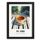 Baijiu – Chinese Café on the Corner, Chinese Tea Painting, in sleek black frame