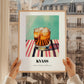 Kvass – on Striped Tablecloth, Polish Beverage Illustration, styled in a charming Paris street view