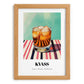 Kvass – on Striped Tablecloth, Polish Beverage Illustration, set in oak frame