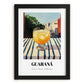 Guaraná – Brazilian Street Café Scene, Brazilian Beverage Wall Decor, in sleek black frame