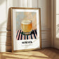 Somaek – on Striped Tablecloth, Korean Cocktail Wall Decor