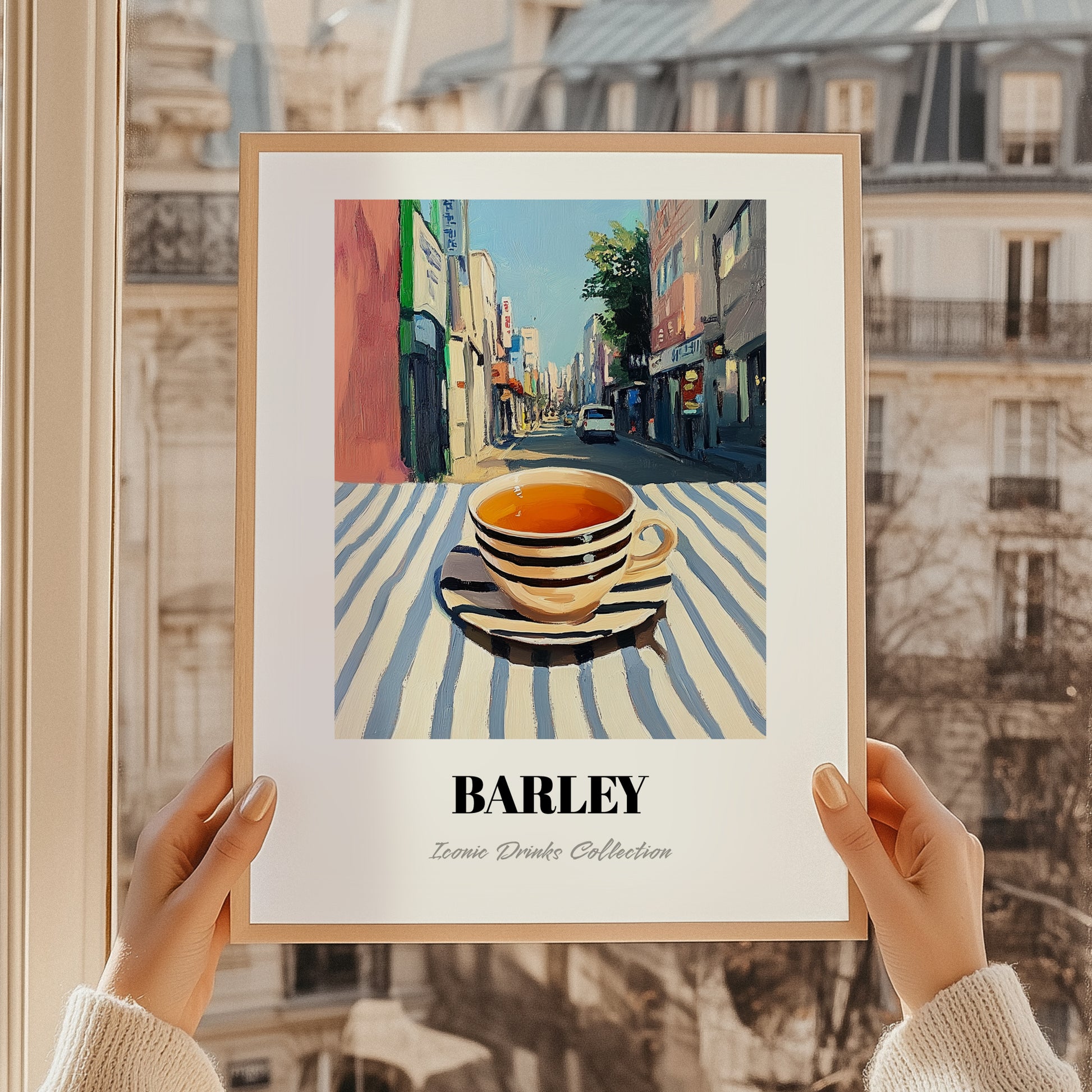 Barley – Korean Café on the Corner, Korean Beer Still Life, styled in a charming Paris street view