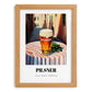 Pilsner – Czech Café on the Corner, Czech Beer Art, set in oak frame