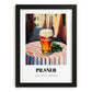 Pilsner – Czech Café on the Corner, Czech Beer Art, in sleek black frame