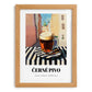 Černé Pivo – Czech Outdoor Café Scene, Czech Spirit Wall Print, set in oak frame
