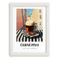 Černé Pivo – Czech Outdoor Café Scene, Czech Spirit Wall Print, placed in minimal white frame